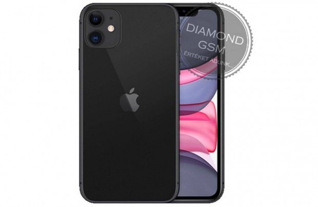 j Apple iphone 11 64 GB, Fekete sznben, gyri