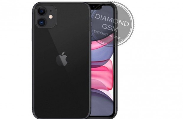 j Apple iphone 11 64 GB, Fekete sznben, gyri