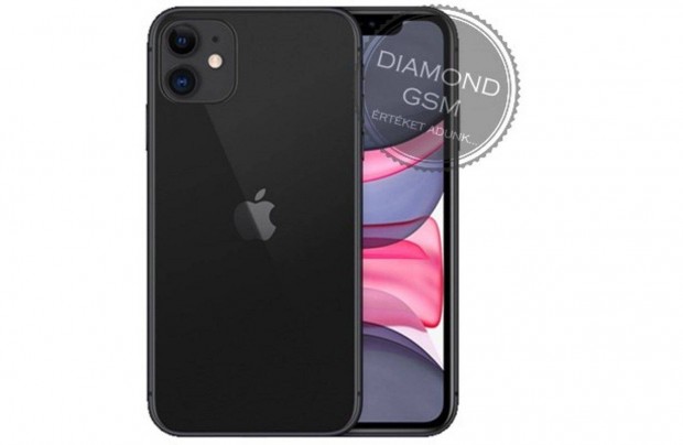 j Apple iphone 11 64 GB, Fekete sznben, gyri