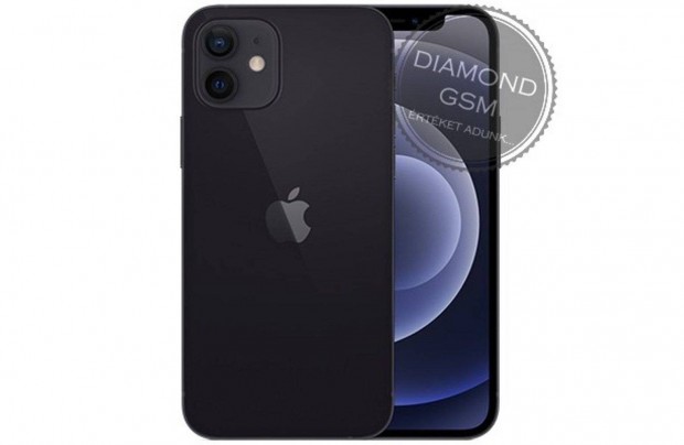 j Apple iphone 12 64 GB, Fekete sznben, gyri