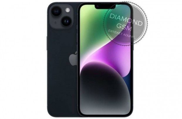 j Apple iphone 14 Plus 128 GB, Fekete sznben, gyri