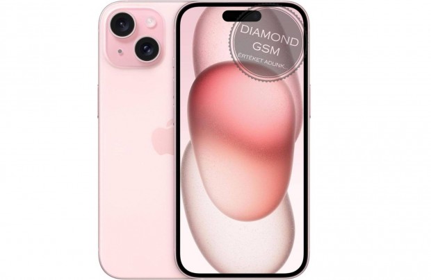 Új Apple iphone 15 128 GB, Rózsaszín színben, gyári
