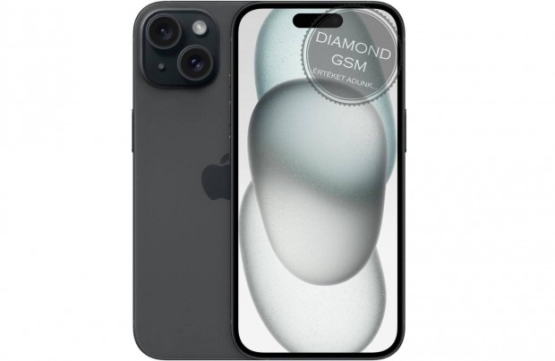 Új Apple iphone 15 Plus 128 GB, Fekete színben, gyári