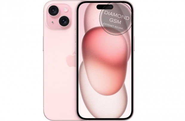 Új Apple iphone 15 Plus 128 GB, Rózsaszín színben,