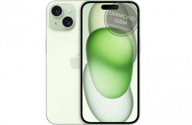 Új Apple iphone 15 Plus 128 GB, Zöld színben, gyári