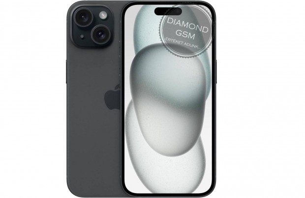 j Apple iphone 15 Plus 256 GB, Fekete sznben, gyri