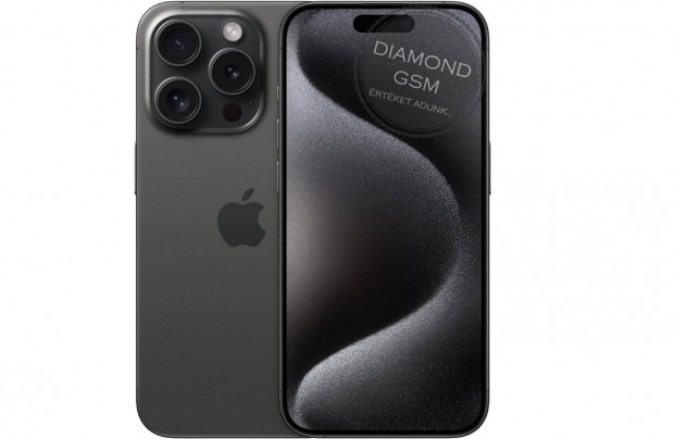 j Apple iphone 15 Pro 256 GB, Fekete Titn sznben, gyri