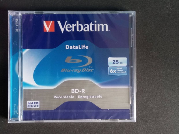 j BD-R Blu-Ray lemez, nyomtathat, 25GB, 6x rs norml tok, Verbatim
