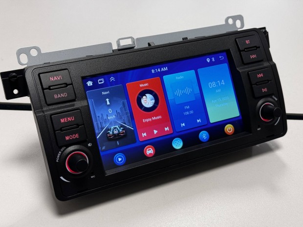 Új BMW E46 7" Android 12 Navigáció multimédia 4+64GB Carplay Bluetooth