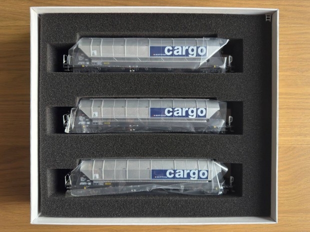 Új B-Models 92.102 Silo Wagon Set Tagnpps H0 SBB-Cargo Modell Vonat