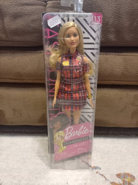 j Barbie Fashionistas baba szke kocks ruhban