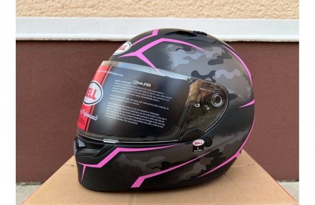 �j Bell Qualifier camo/fekete/pink plexis motoros sisak, buk�sisak (L)