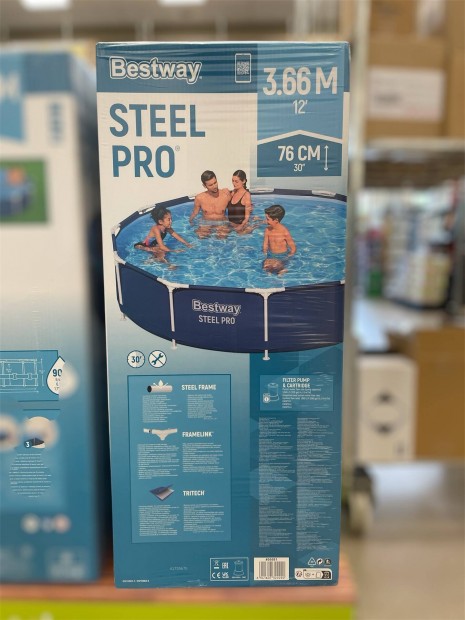 Új Bestway 366x76 Fémvázas Medence Vízforgatóval