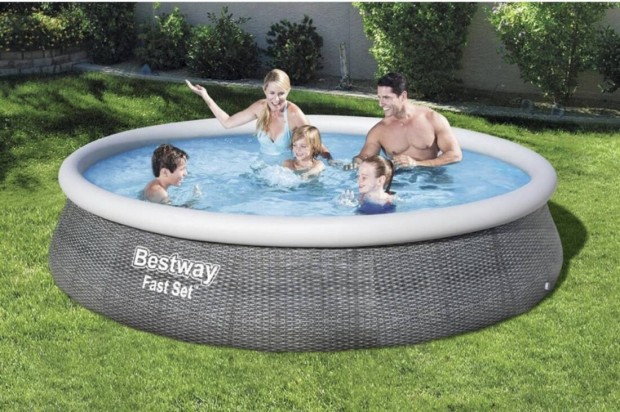 Új Bestway Fast Set puhafalú medence szett, 396 x 84 cm