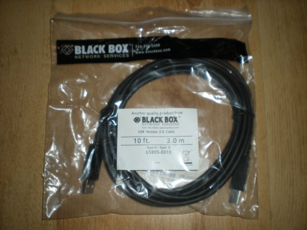 j Black Box USB05-0010 USB Version 2.0 Type A-Type B 3 mter kbel