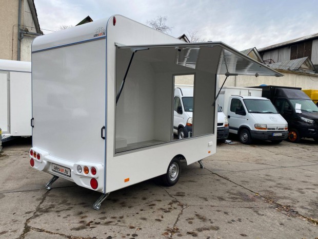Új Büfékocsi Food Truck Mozgóbolt Utánfutó 3,6m 1,3t