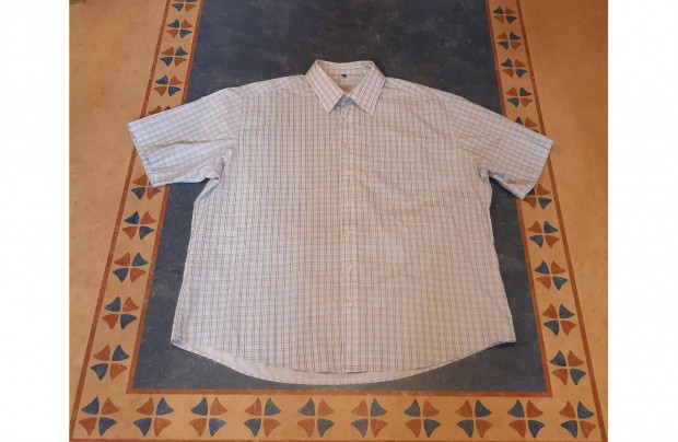 Új C&A vil.kék-skék-halványkhaki finoman kockás nagyméretű ffi ing 3XL