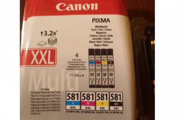 j Canon CLI-581 XXL patron multipack, C/M/Y/BK tves vsrls miatt e