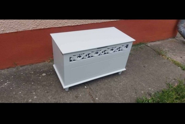 Új Casaria Jersey tárolóláda, pad, 80x40x48 cm, fehér