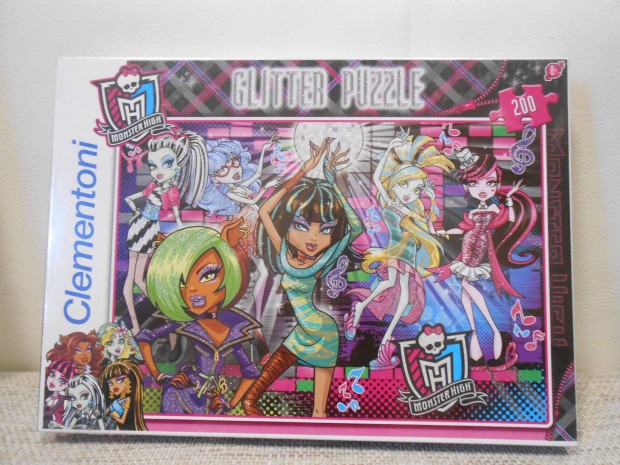 Új Clementoni Monster High Szörnyen nagy buli csillámos puzzle(200 db)