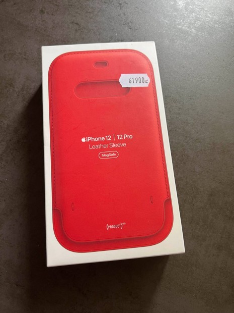 j Eredeti Apple iphone 12 / 12 Pro Product Red Leather Sleeve