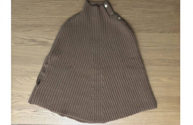 Új Eric Bompard Bordázott Poncsó Poncho Kasmír Gyapjú Elegáns Designer