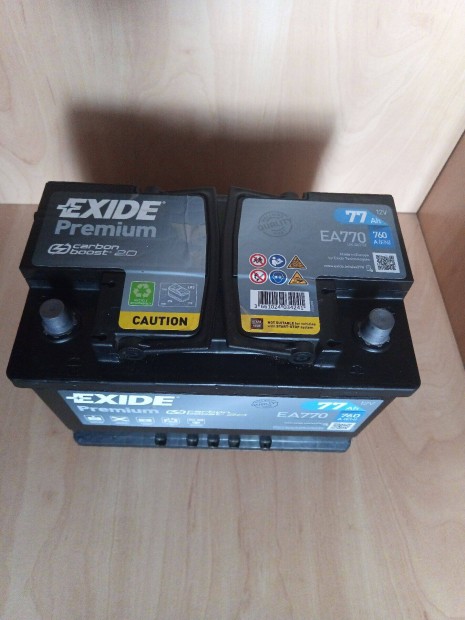 Új Exide Premium EA770 77Ah 760A J+ akkumlátor eladó garanciás