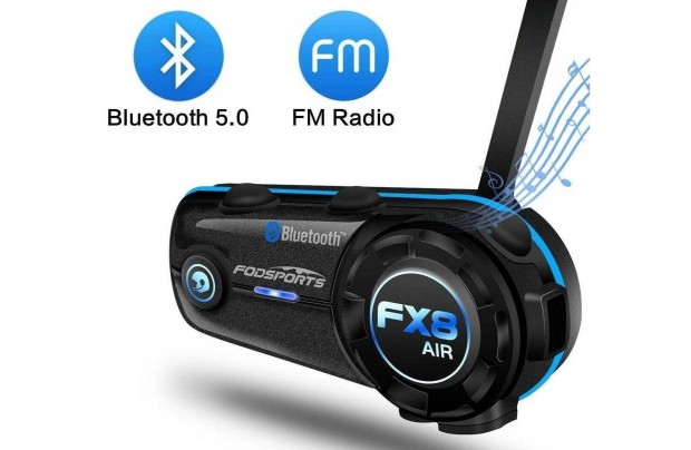 Új FX8 Air esőálló motoros sisakbeszélő 2fős Intercom 1000m FM Btooth