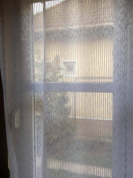 Új Fehér szalag csíkos új organza függöny (2,4x 3m)