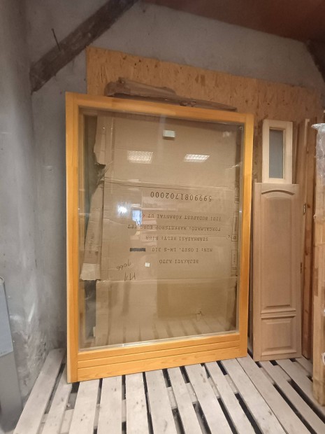 Új Fix üveges fa ablak 148x210 új hőszigetelt üveggel