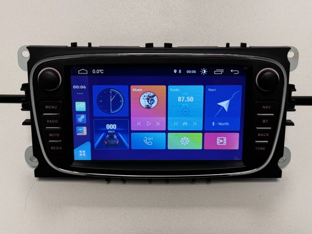 j Ford C-Max 2006-10 Fekete Android Navigcis multimdia Carplay