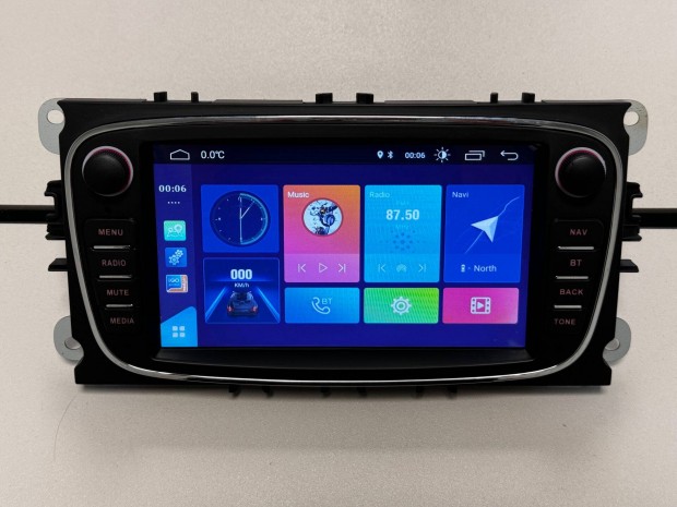 j Ford C-Max 2006-10 Fekete Android Navigcis multimdia Carplay