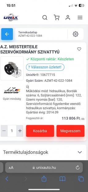 j Ford mondeo szervkormny szivatty