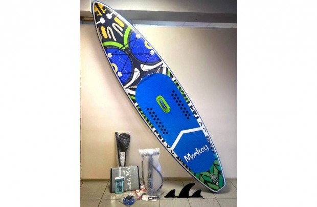 j Funwater Blue Monkey SUP dobozban, 335x83x15 cm, 165kg teherbrs