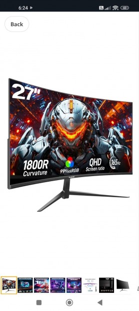 Új Gawfolk 27' 1440p ívelt gamer monitor 165hz