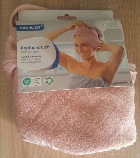 Új Gots biopamut haj törölköző, turbán Akció %%