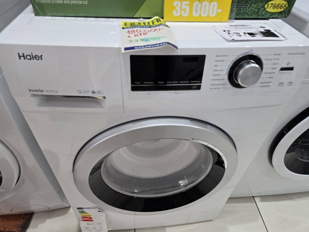 Új Haier prémium 10kg gőz mosógép,280eft helyett 180eft+áfa2év gar!
