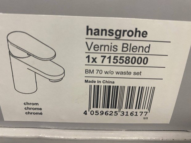 Új Hansgrohe mosdó csaptelep