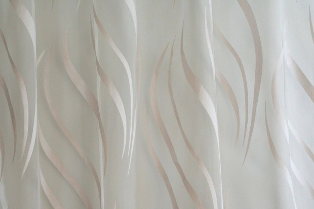 Új Hófehér- mogyoró mintás organza függöny (3,7 m x 295 cm)