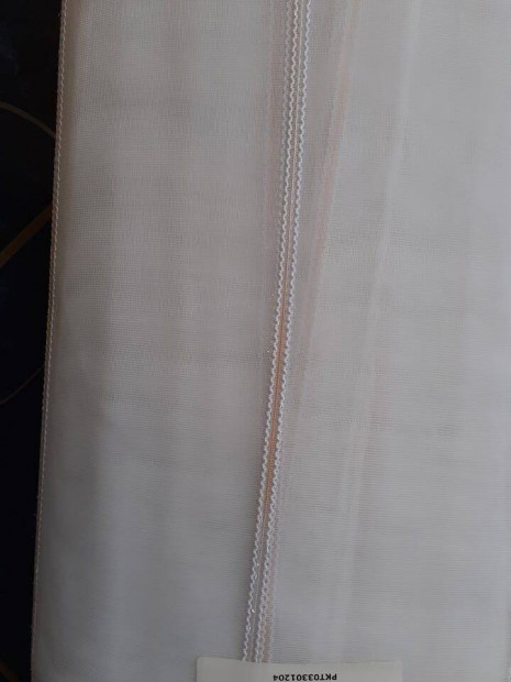 Új Hófehér barna csíkos függöny Ólomzsinórral (8m x 290cm)