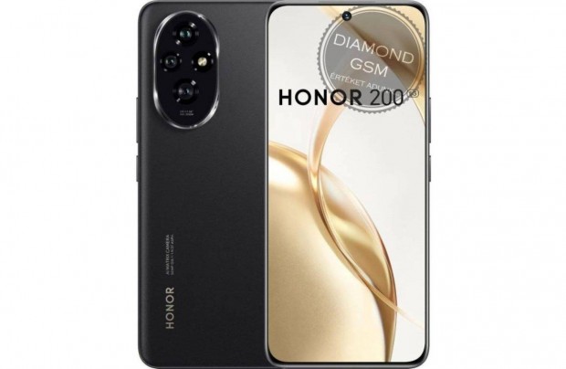 j Honor 200 256/8 GB Dual, Fekete sznben, gyri