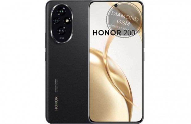 j Honor 200 256/8 GB Dual, Fekete sznben, gyri