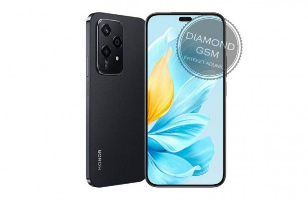 j Honor 200 Lite 256/8 GB Dual, Fekete sznben, gyri