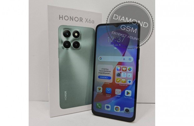 j Honor X6a 128 GB, Fekete sznben, Bemutat darab,