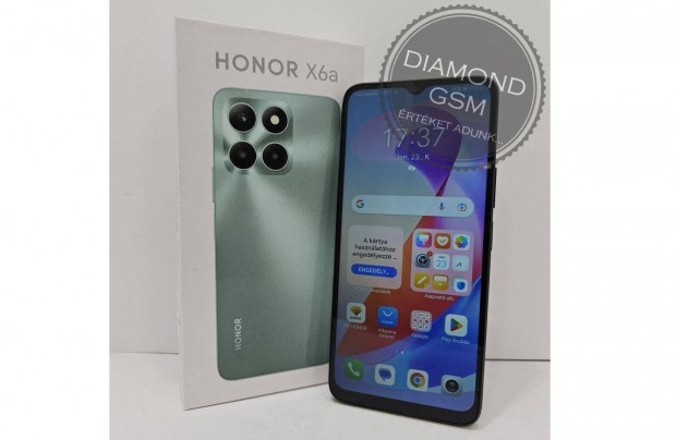 j Honor X6a 128 GB, Fekete sznben, Bemutat darab,