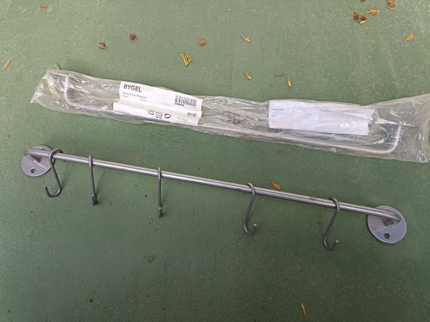 Új Ikea kampós akasztó ezüst 55 cm 2 szett Design Christer Blomqvis