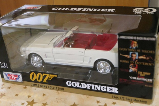 Új James Bond 007 Goldfinger Ford Mustang fém modell autó 1:24