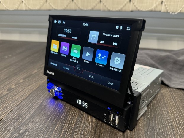 Új Kinyíló kijelzős 1 Din Rádió Android Navigáció Multimédia Carplay