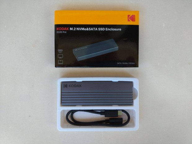 Új Kodak kűlső M2 SSD ház Type-C 3.2 Gen 2 . Nvme és Sata SSD-hez is