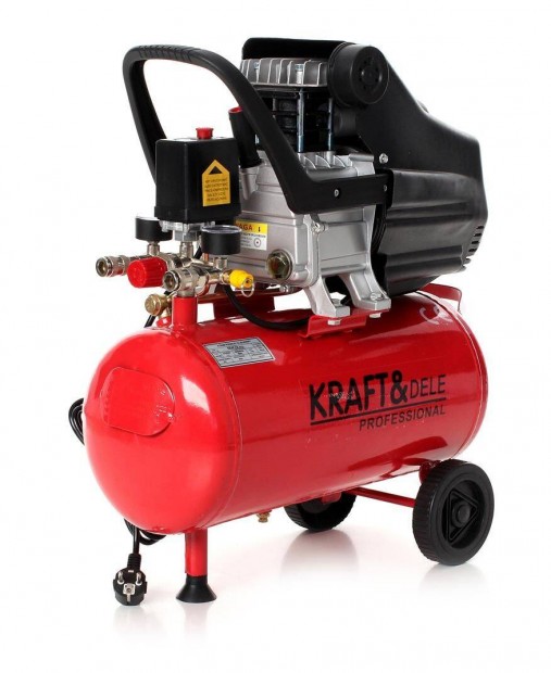j Kraft&Dele KD400 24 literes olajos kompresszor 2.8kW, 8 bar, 206 L/